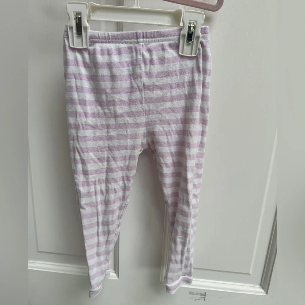 Disney 3T Girls Purple and White Stripe Pajama Bottoms Pants